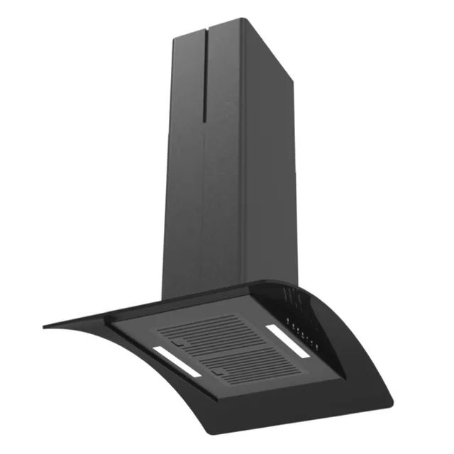 ISLAND RANGE HOOD WITH CURVED GLASS AND HIGH SUCTION POWER