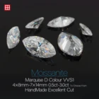 White Color Diamond GIGAJEWE White D Color Stone Loose Gemstone White Certificate Synthetic Diamond Marquise Cut Moissanite