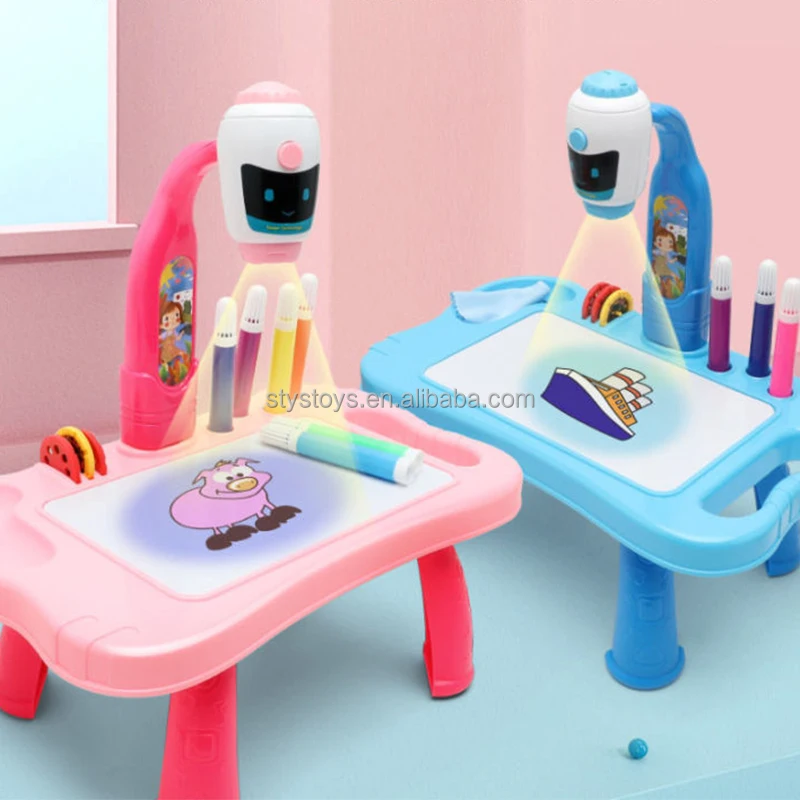 Lampe Projecteur D'Art Portable - Planche De Traçage Imperméable Pour Bricolage, Croquis, Dessin & Peinture | Outil De Projection De Bureau (Couleur: Bleu