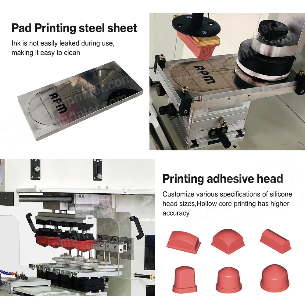 Multiple Color Tampon Printing Machine Sealed Closed Ink Cup Tampo Printer Watch Dial Pen Pad Printer