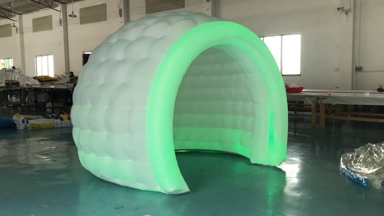 Outdoor Oxford Cloth Led Lighting Inflatable Snow Igloo Dome For Sale