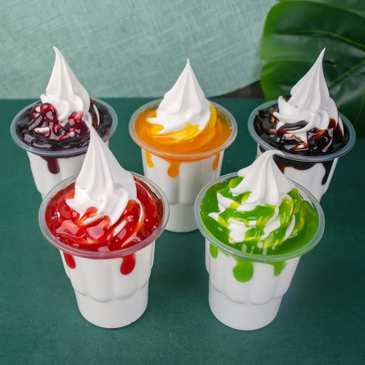 250m Soft Resin Artificial Fake Ice Cream Simulation Realistic Sundae Food Dessert Decoration Display Props Model Faux Sugar DIY