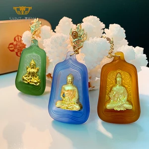 2026 NEW Ksitigarbha Manjusri Green Tara Amitabha Custom Medicine Buddha Handmade Necklace Temple Souvenir