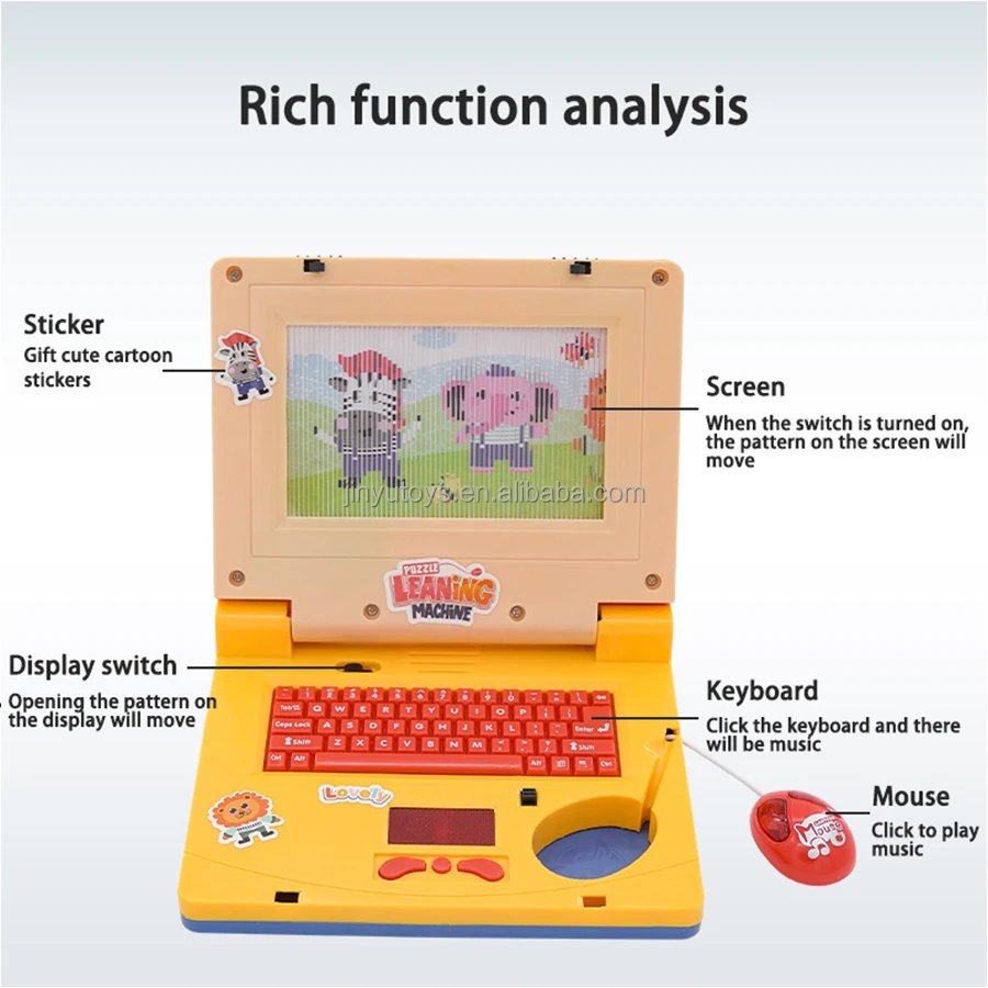 New Arrival Computer Toy Laptop LED Display Screen Kids Children Educational Early Education Toys Learning Machine With Keyboard