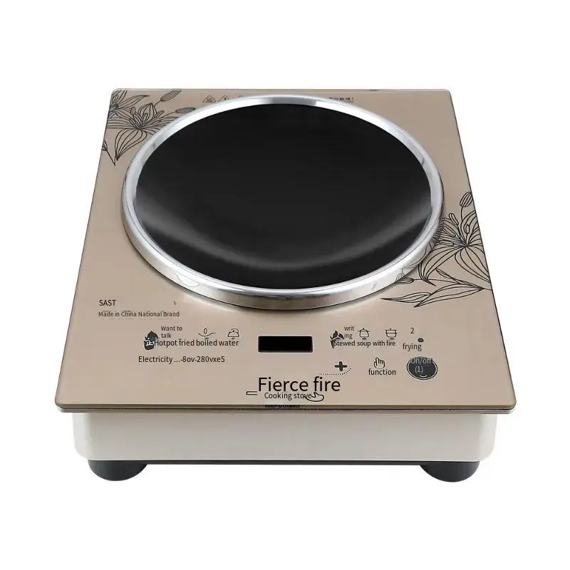 3500W High-Power Concave Induction Cooker Ceramic USB/Electric Household Stir-Fry Smart Touch Screen Induction Cooker