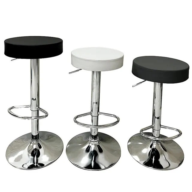 China wholesale cheap black white adjustable iron metal high swivel leather modern kitchen bar furniture bar stools chairs