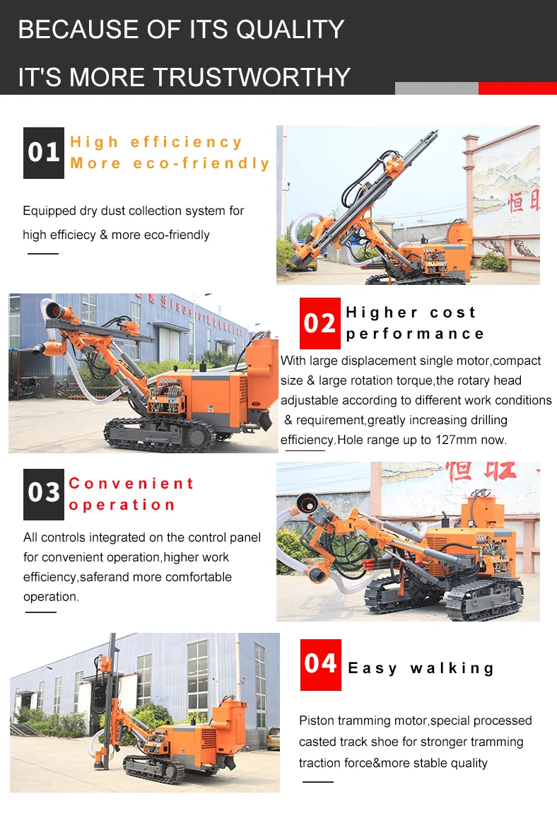 Hw425 Blast Hole Drilling Machine,Quartzite Stone Quarry Drilling Rig