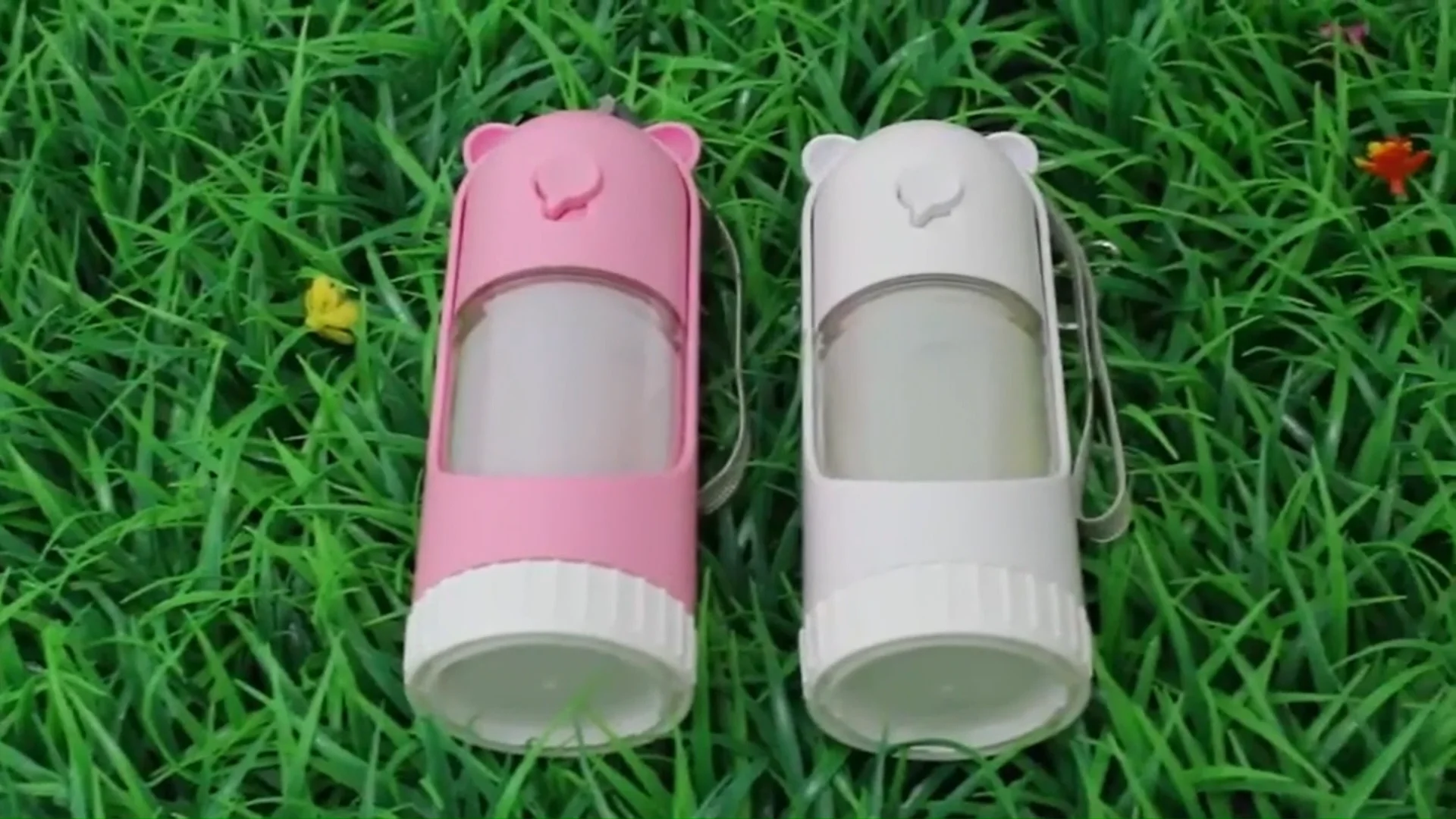 2 In1 Portable Dog Water Bottle Dispenser Retractable Leak Proof Doggy