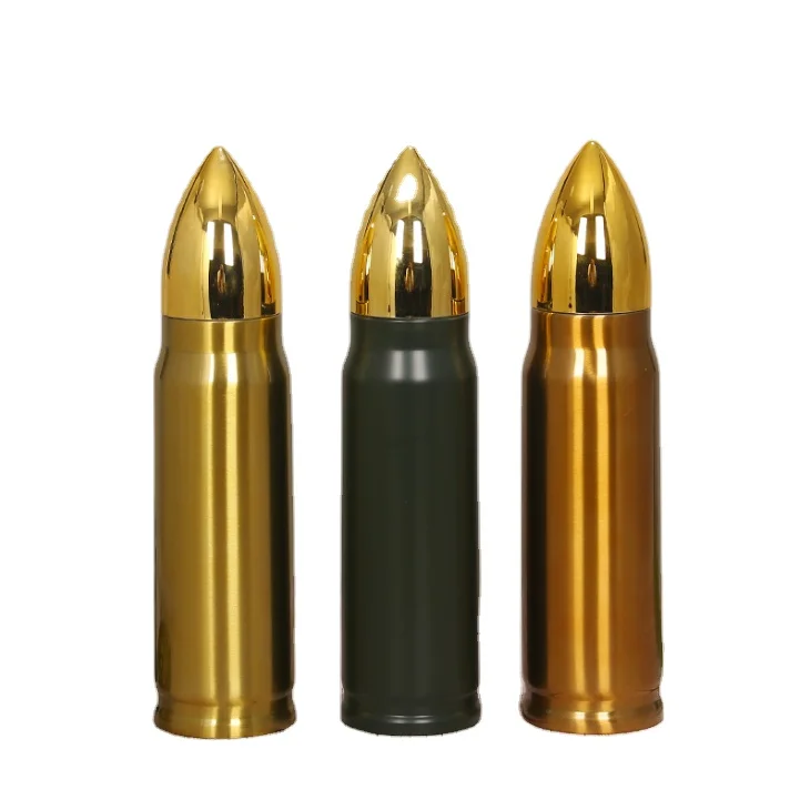 Новый тип 500 мл пуля с двойными стенками из нержавеющей стали тепловой изолированный термос бутылка для воды