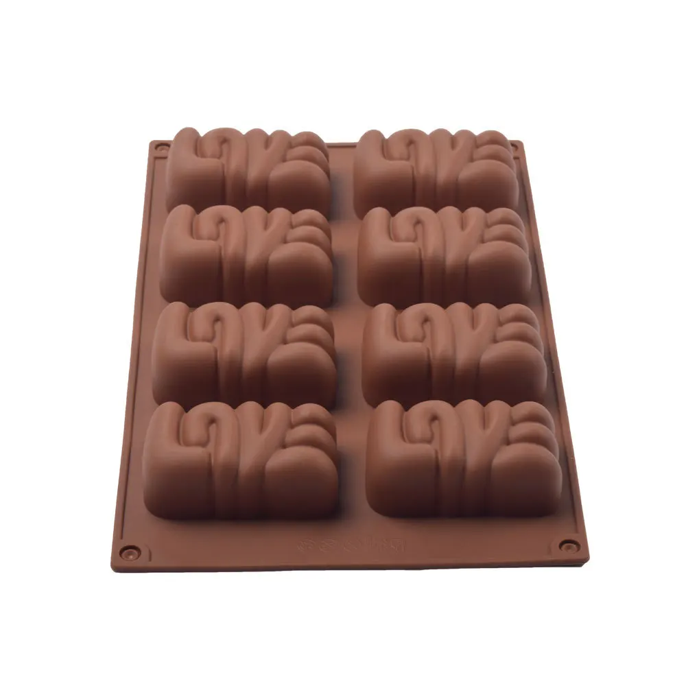 8-Grid Love Letter Silicone Mold Handmade Soap Squishy & Mousse Cake Tools for Baking & Crafting