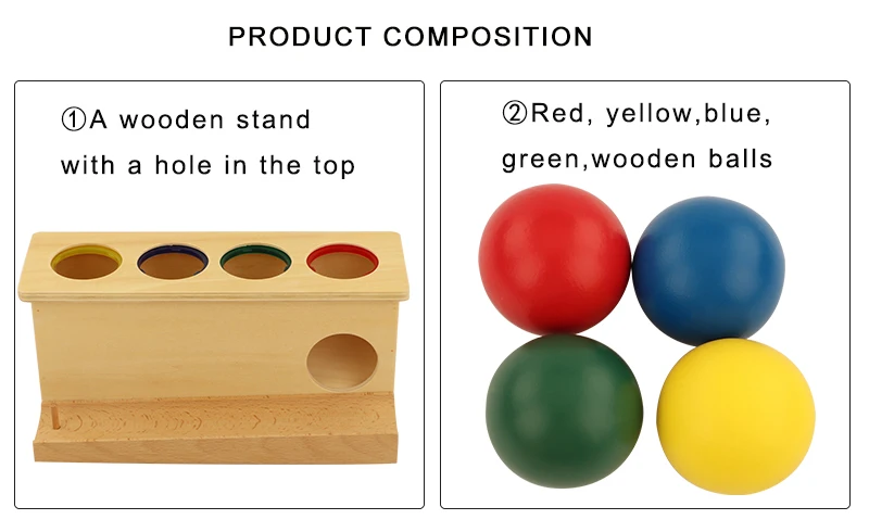 LT052  Montessori Kids Wooden Educational Children Toy  wood push ball baby toy Montessori