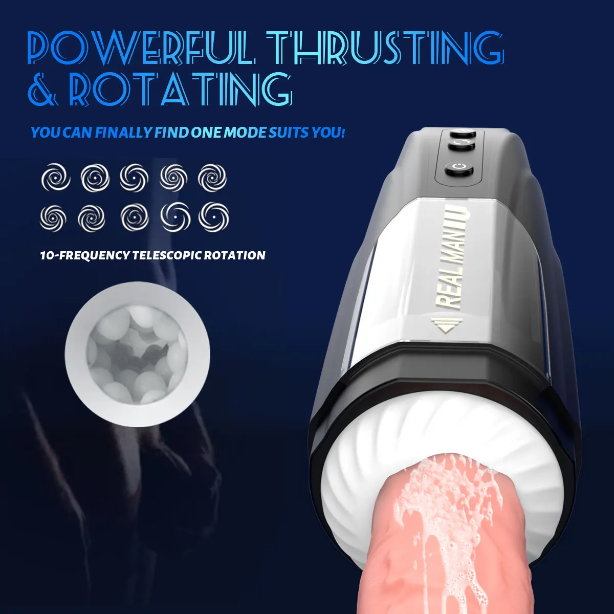 Wholesale Adult Sex Toys Male Masturbator Strong Telescopic Shaking  Cleanable Male Massager Electric Masturbator