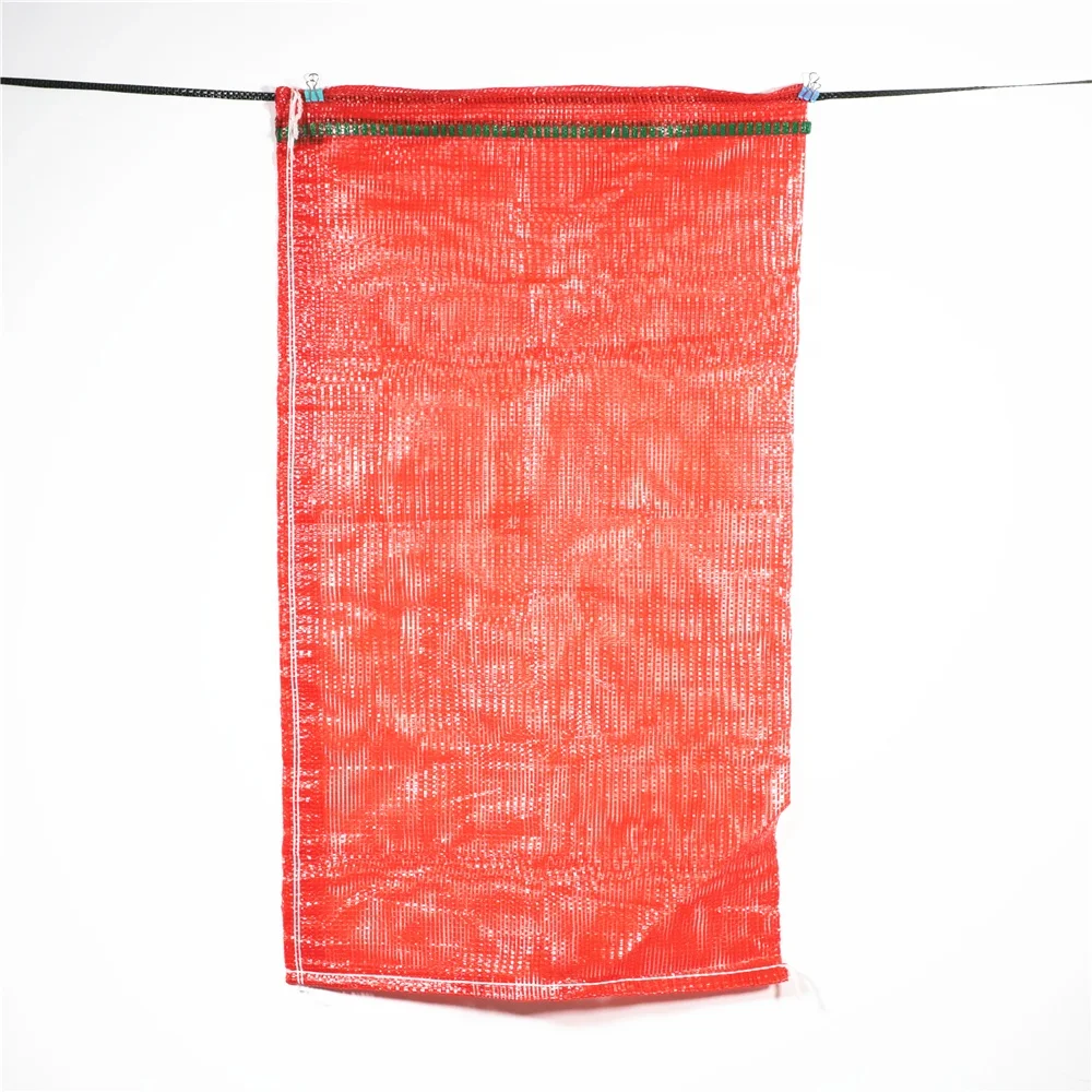 China Manufacturer Pp Knitted Packaging Onions Leno Mesh Net Bag for Fruit Vegetable Firewood