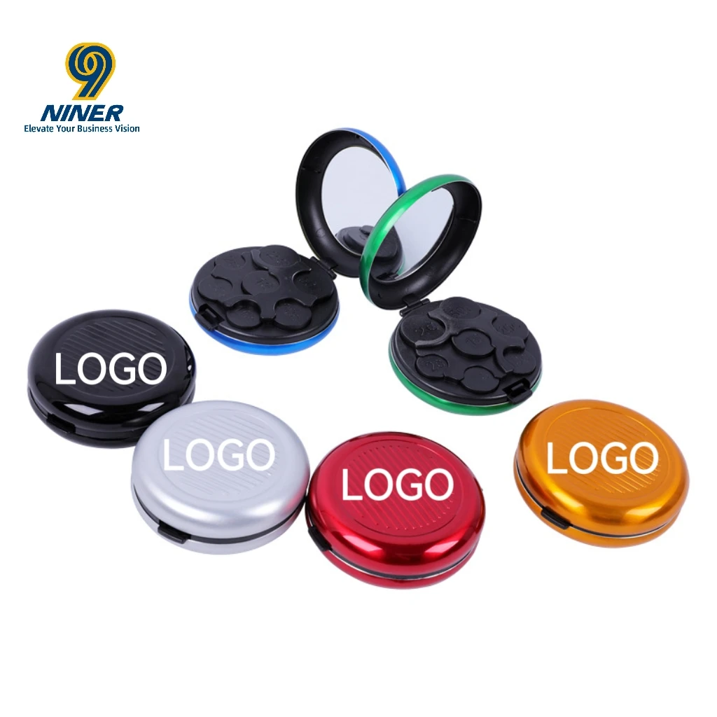 Round Coin Case with Clip Wallet and Mirror for Storing Coins Portable Change Box Customizable with Logo