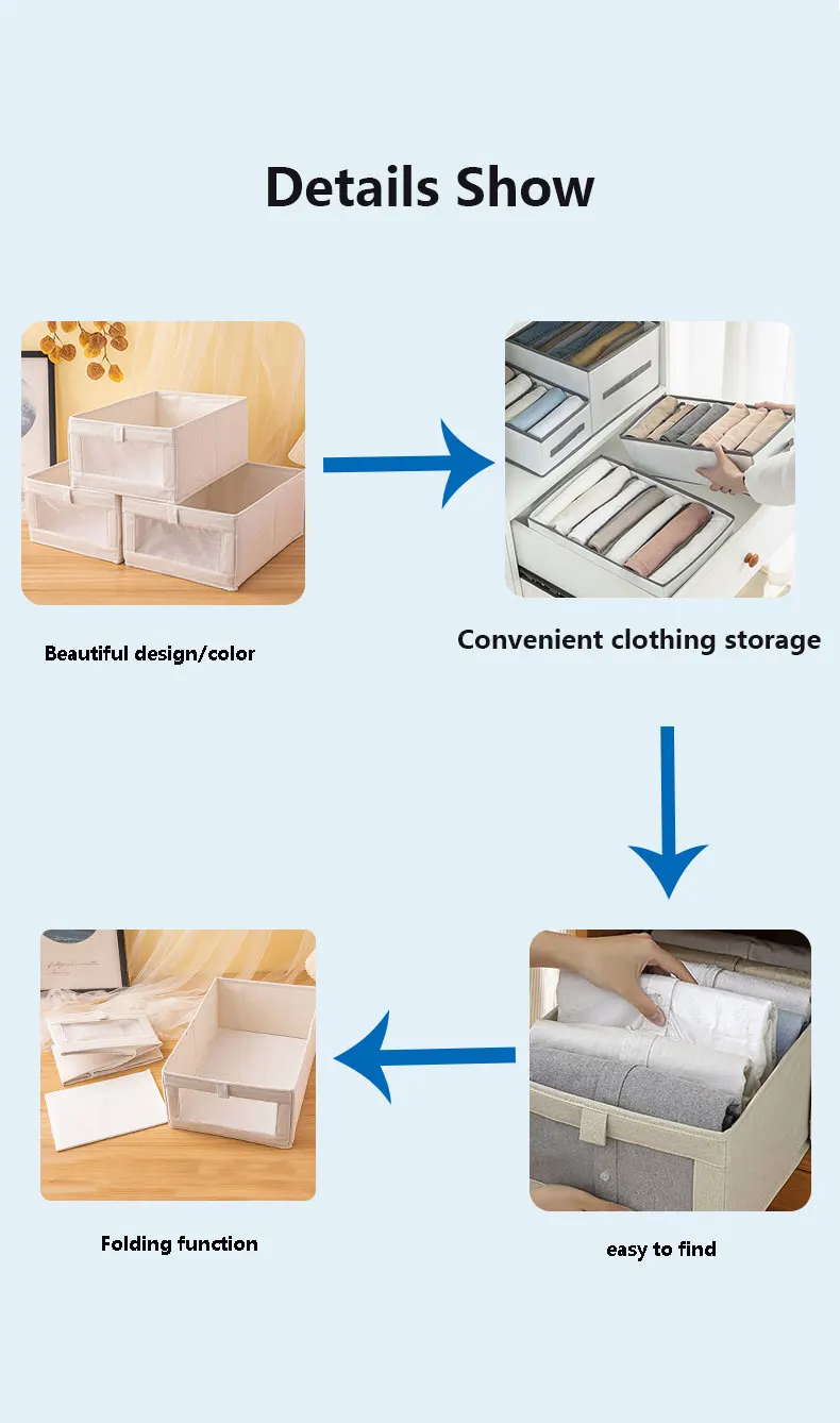 Modern Style Cloth Can Be Window Clothing Storage Box Folding Cotton