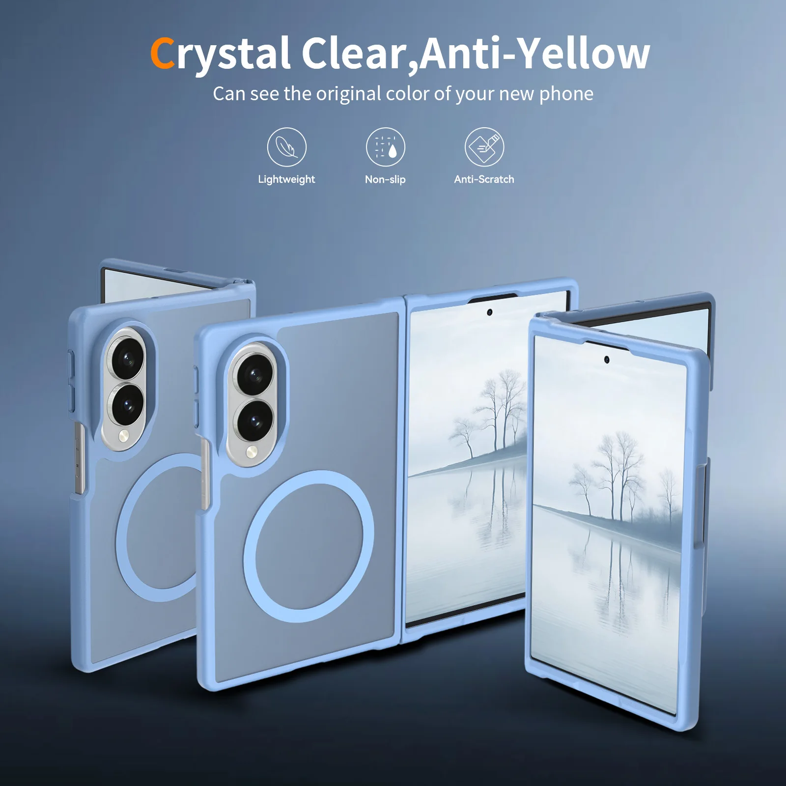 product luxury phone case for samsung galaxy z fold 8 wide magnetic soft matte clear covers shockproof cases hard pc protections-5