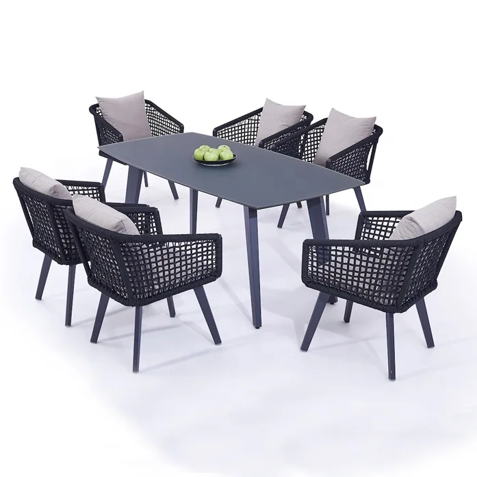 Garden Chair 7 Piece Modern Deck Dinner Table And Chairs Sets Patio