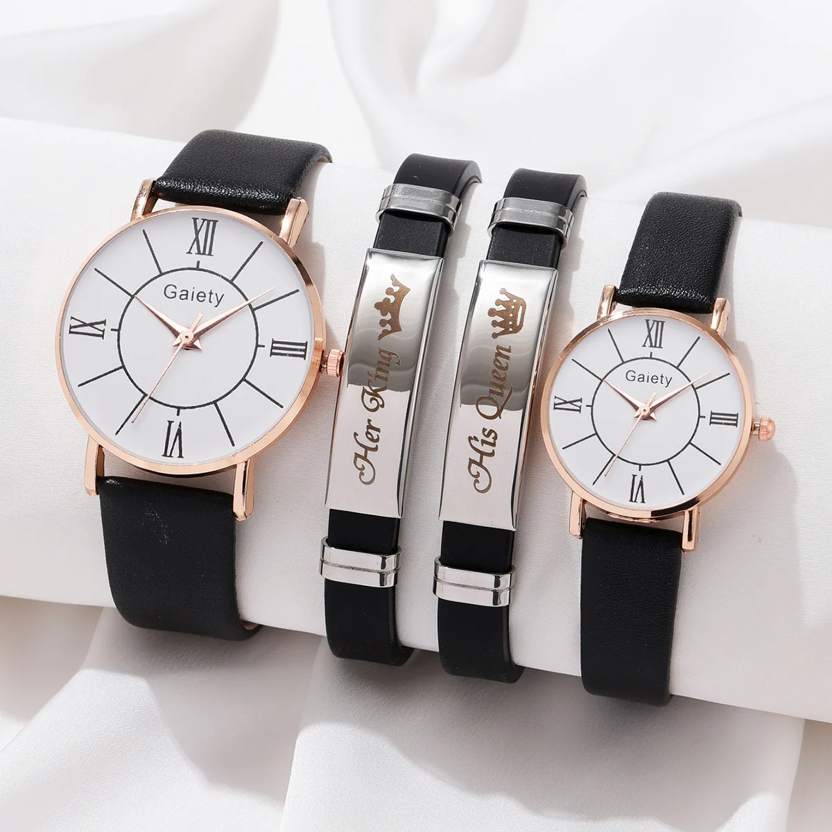 YuSa369 Pcs Set Couple Watch Classic Women Wristwatch Quartz Leather  Luxury Watch Hot Sale Fashion Minimal Couple Watch
