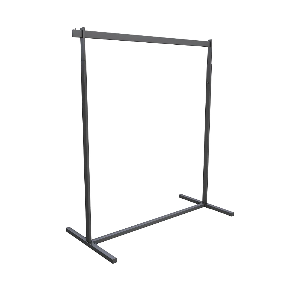 Manufacturer Factory Sports Clothes Boutique Metal Chrome Black Floor Stand Clothing Store Display Rack for Shop