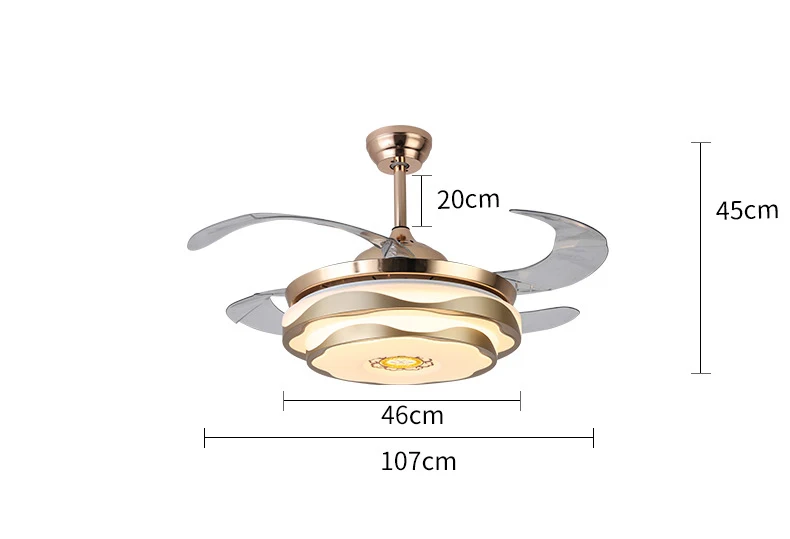 Lampadario Con Ventilatore Da Soffitto Retro Industriale Nero - 6 Velocità, Motore DC Silenzioso, Telecomando, Luce LED Dimmerabile, 4 Lampadine E27 (Escluse)