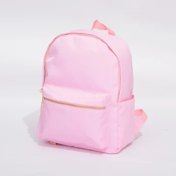 Stock No MOQ Baby Pink Stylish College School Water Resistant Casual Daypack Women Girls Solid Color Backpacking Bags