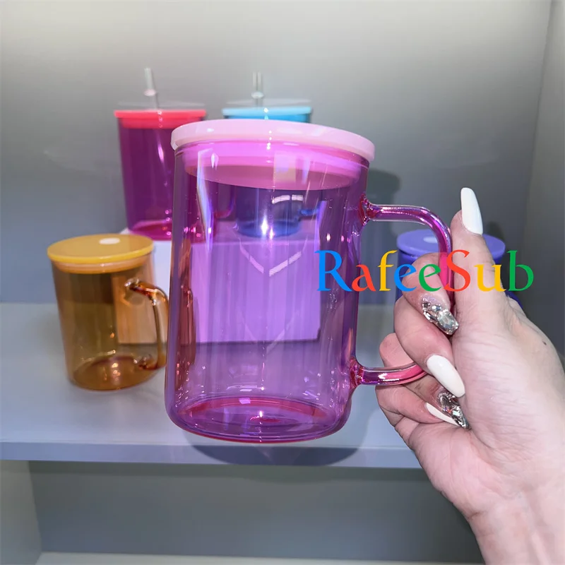 Wholesale Bulk 17oz 17 Oz Colored Jelly Candy Colorful Clear Blank Sublimation Glass Coffee Mug