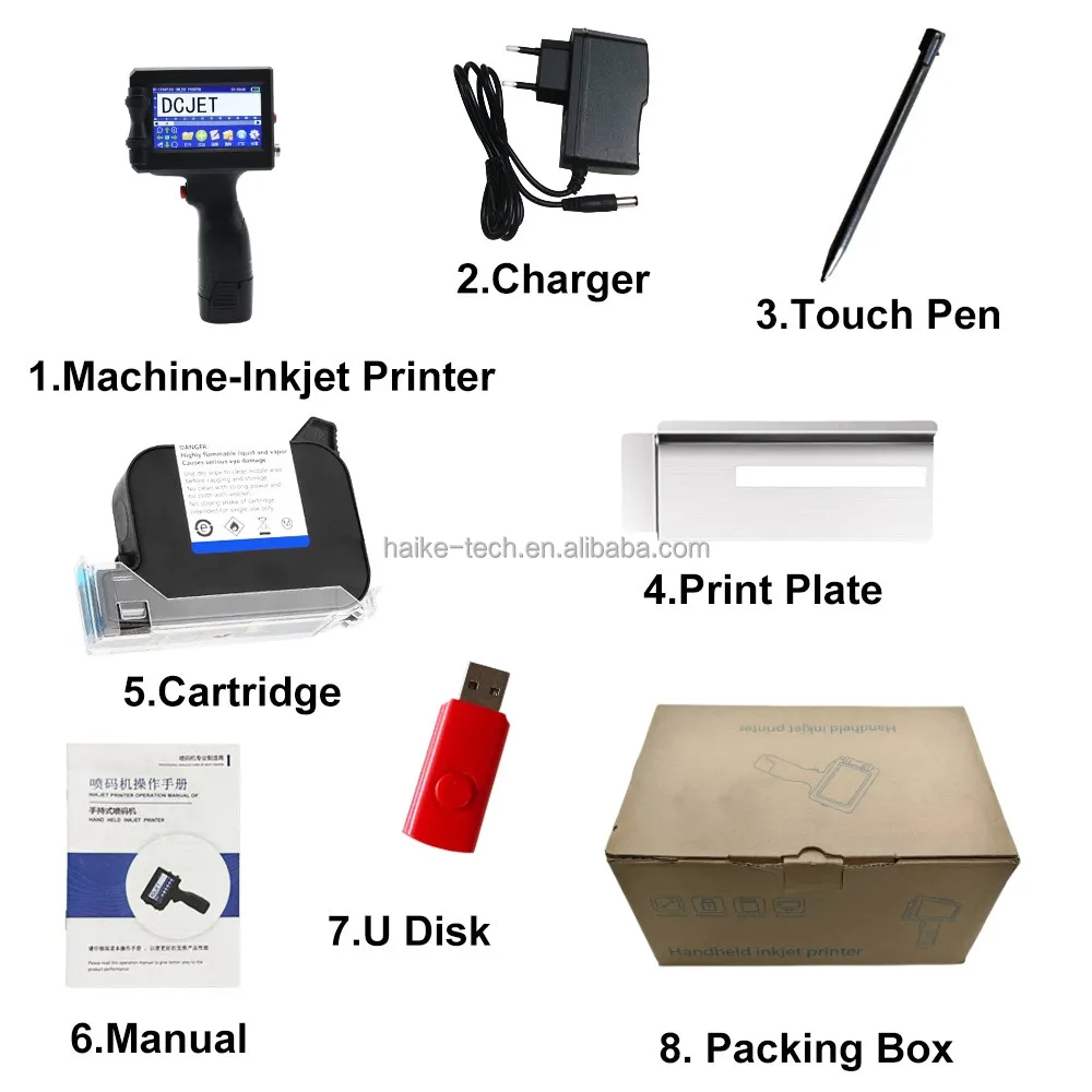 Handheld Batch Expiry Date Coding Inkjet Printer With Fast Drying Ink