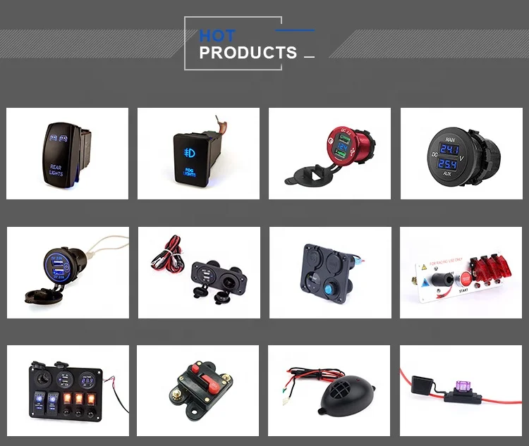 High Quality 12V Red Button Waterproof 4 Gang Switch Panel With Circuit Breakers for Car RV Vehicles Truck