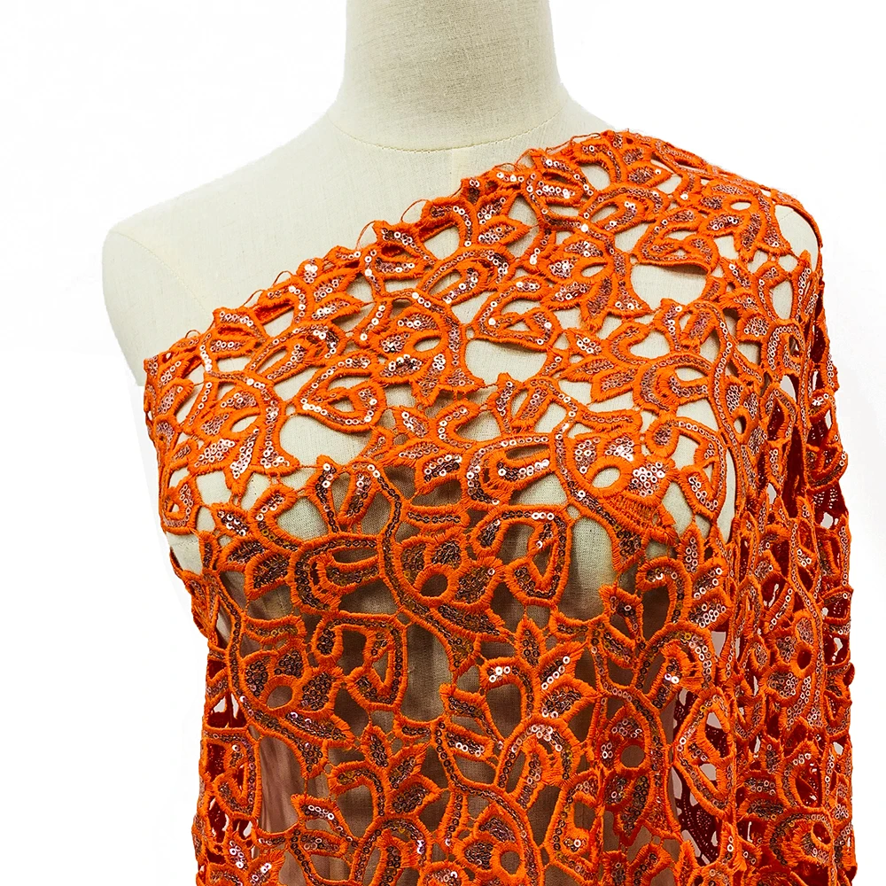 Французская кружевная ткань Роскошная с блестками вышивка бисером кружево тюль блестки