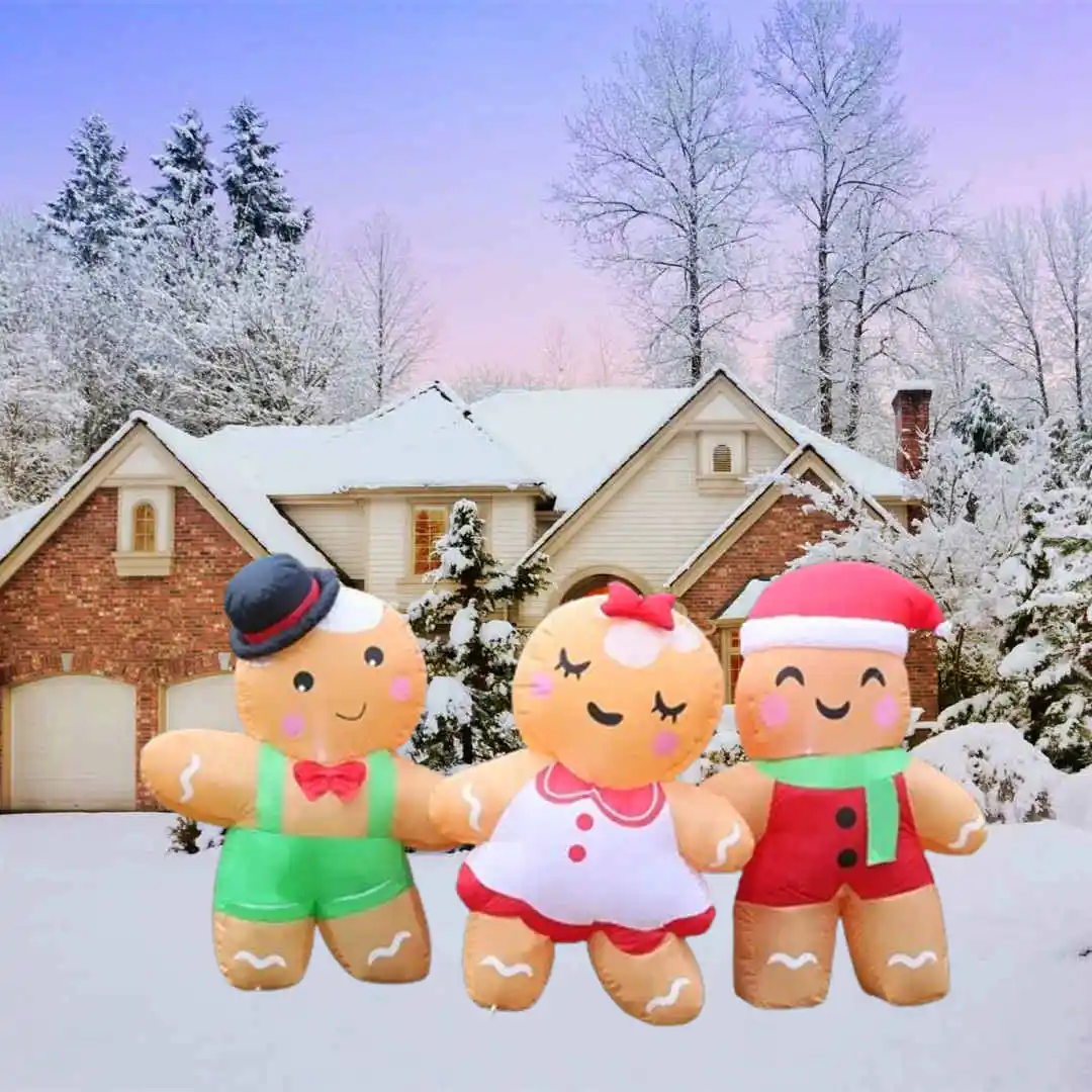 310ft Blow Ups Christmas Inflatable Gingerbread Girl Hand In Hand