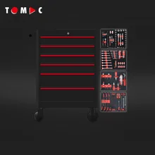 TOMAC 6-Drawer Heavy Duty Tool Cabinet with Tools Large Rolling Cabinet, Includes 161PCS Tools in 4 Drawers