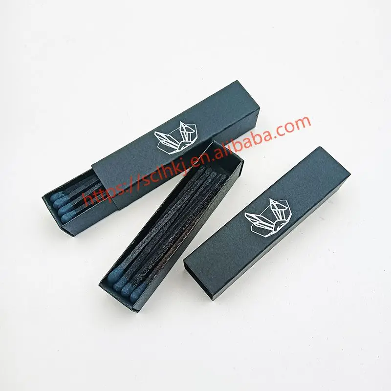 Customized Black Matchboxes White Logo Wholesale Safety Blackwood ...