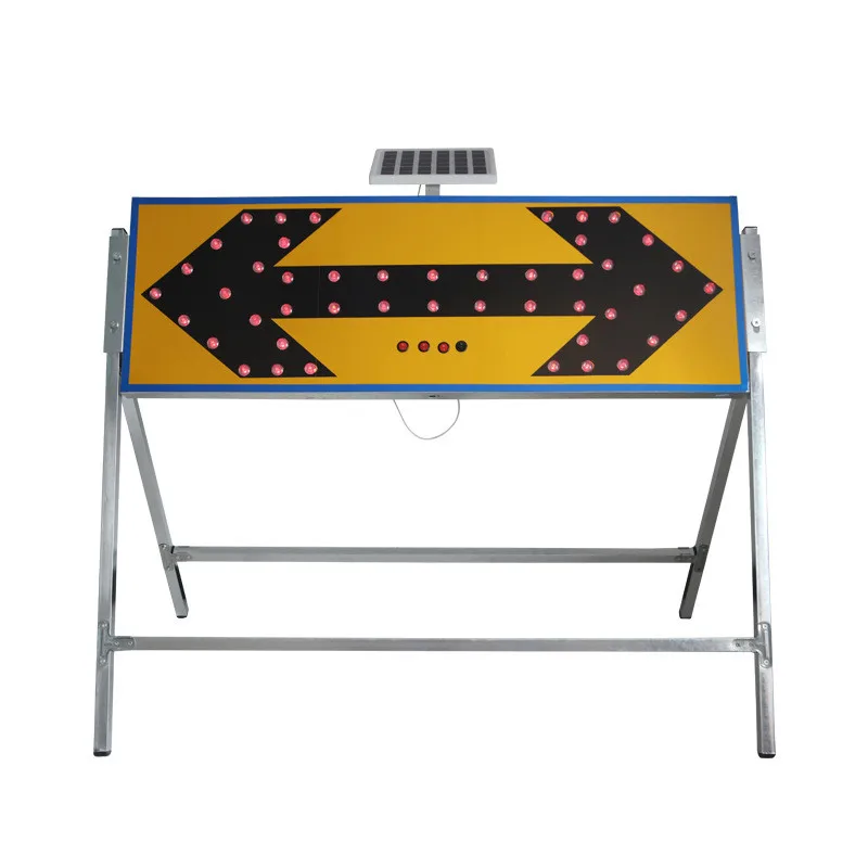 Aluminium Traffic Sign Reflective Two-Way Arrow Board Solar Traffic Guide LED Light Portable Stop Road Sign