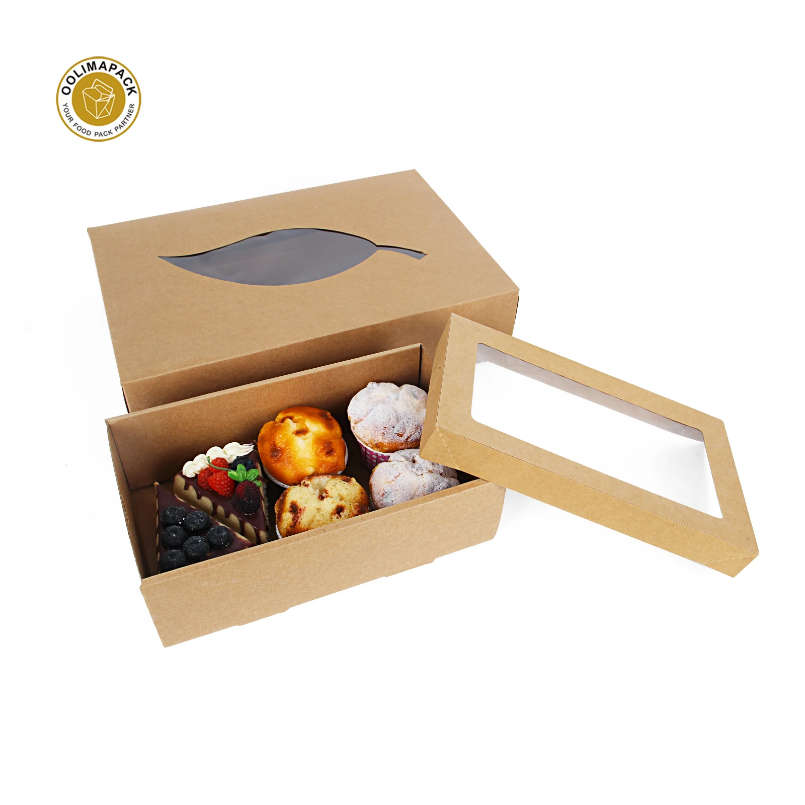 OOLIMA Customization Paper Grazing Boxes With Clear Lids for Family Party