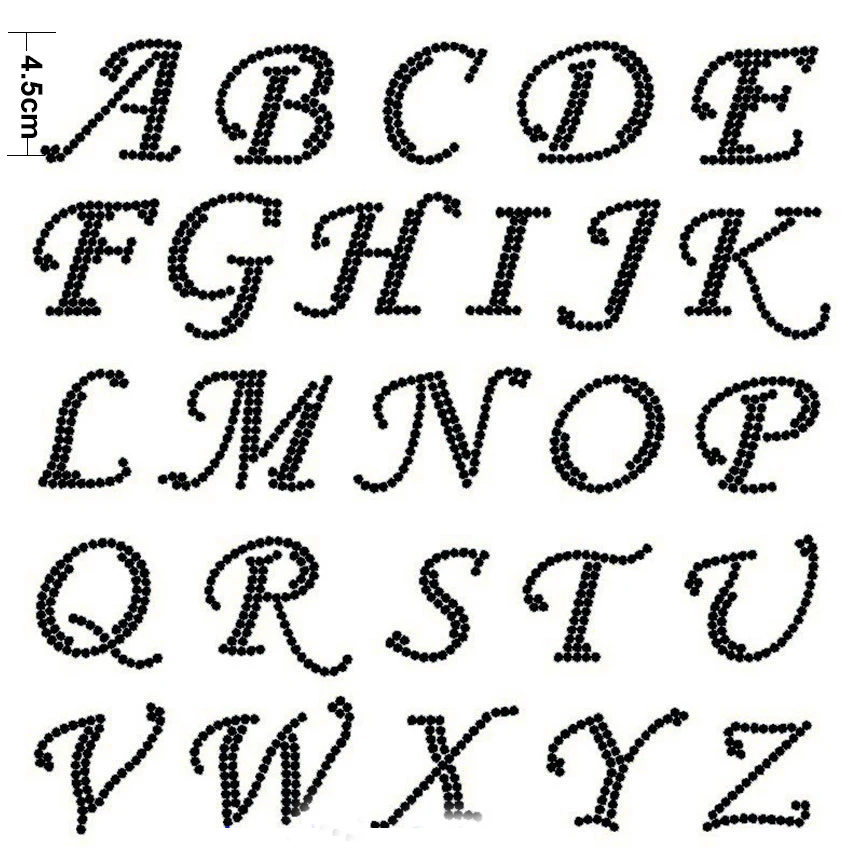 Rhinestone Letters - DIY Hot Fix Dmc Alphabet Designs