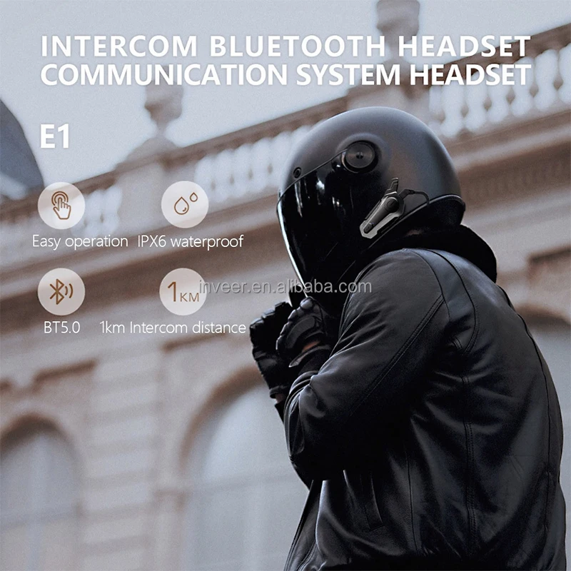 Bluetooth 1000m Duplex Intercom Headset Cascos Moto IPX65 Para