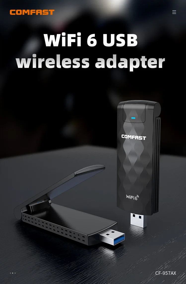 COMFAST CF-957AX 1800Mbps High Speed WiFi 6 USB Wireless Adapter