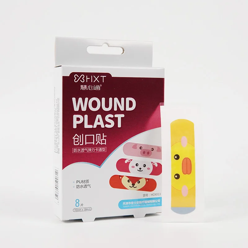 First Aid Adhesive Bandage Self Wound Strip Plaster Elastic Fabric Self-Adhesive Skin Tone Band Aid