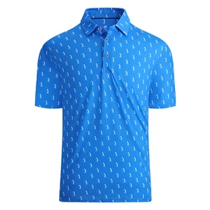 High Quality Breathable Summer Polyester Spandex Blend Comfortable Men's Golf for Polo Shirts with Customizable Logo Printed