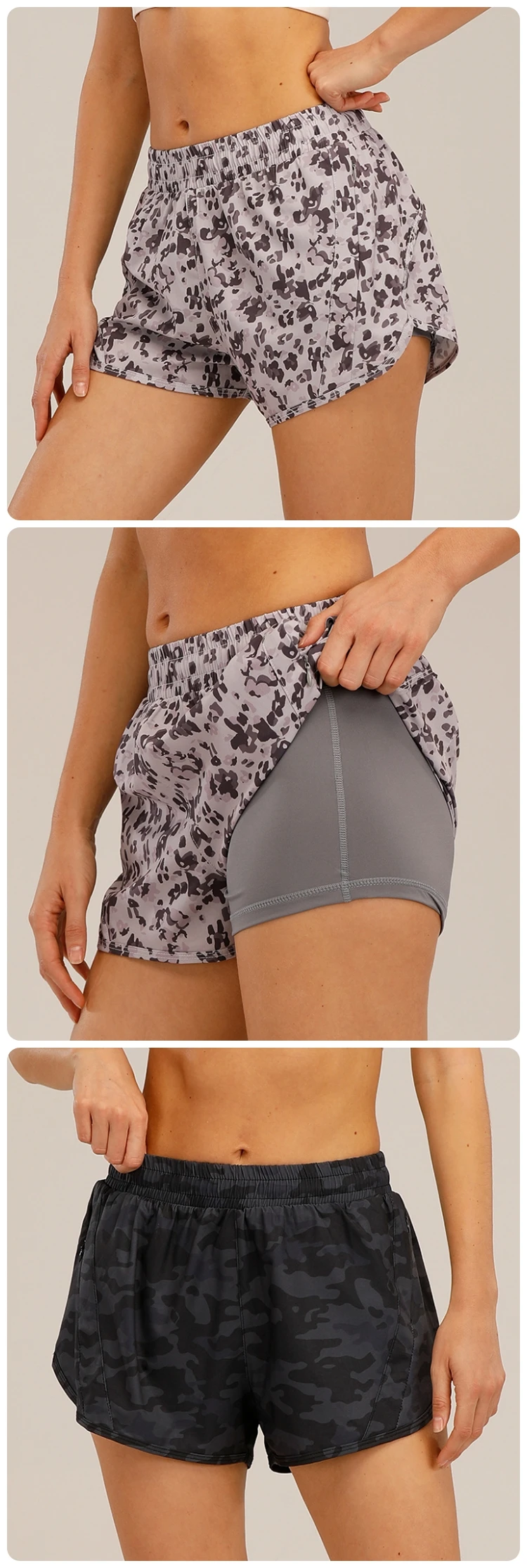 Sh0160 Camo Running Shorts For Women With Pockets Hight Waisted