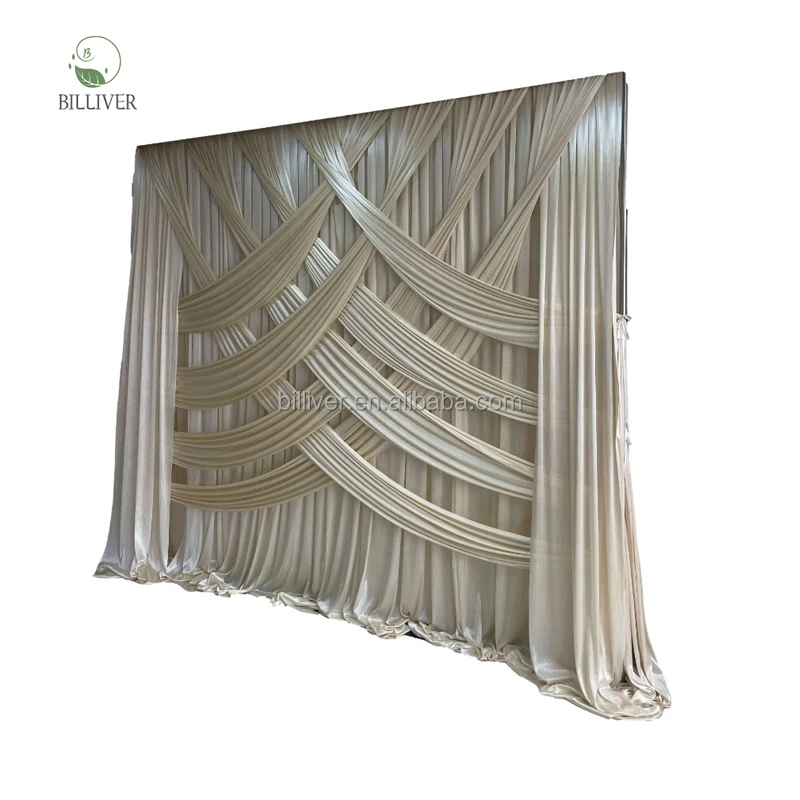 10x10FT Double Layer Drapes Wedding Arch Party Stage Backdrop Curtain Panel Decoration Led Curtains for Stage Backdrops