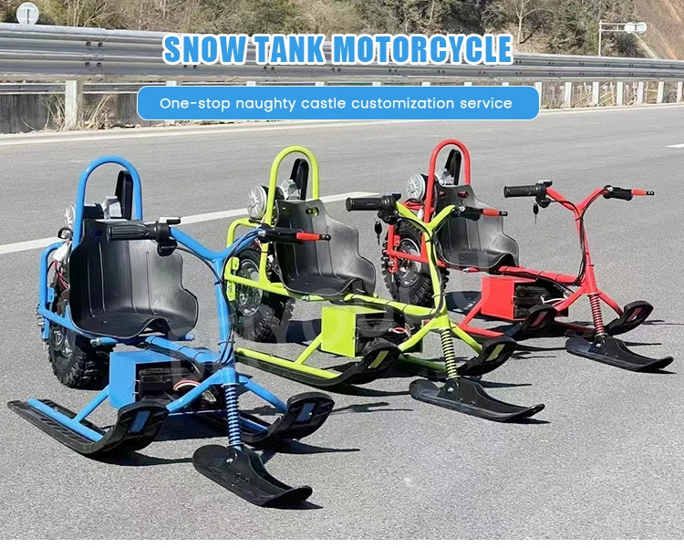 Electric Snowmobile with Steering Wheel Drive Single Ride Toy Tank Car ...