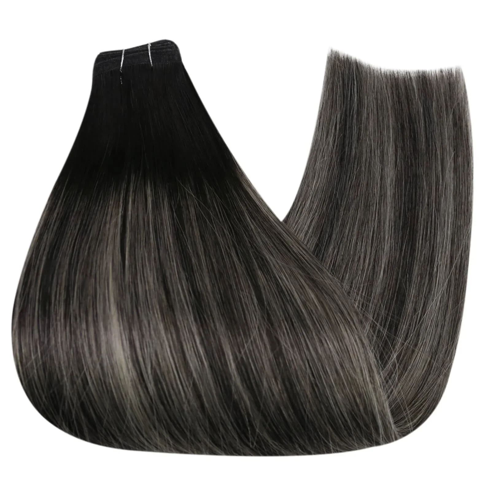 LaaVoo Virgin Flat Silk Weft Hair Extension 100% cabelo humano real_voghion.com