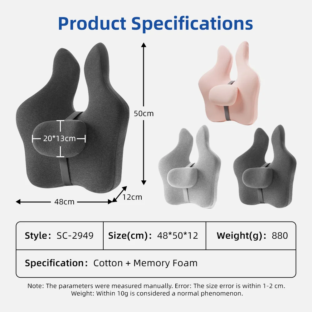 Wholesale Removable Cover Knitted Memory Foam Lumbar Support Cushion f - product detail 2