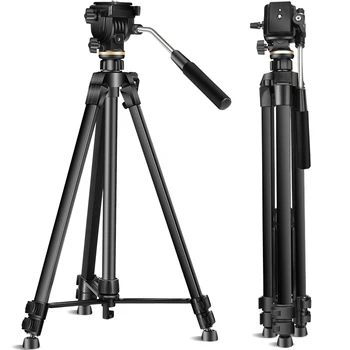 QZSD Q1750 High 1740MM Aluminum Tripod with Hydraulic Damping for Photography by Horizontal and Transverse Shooting