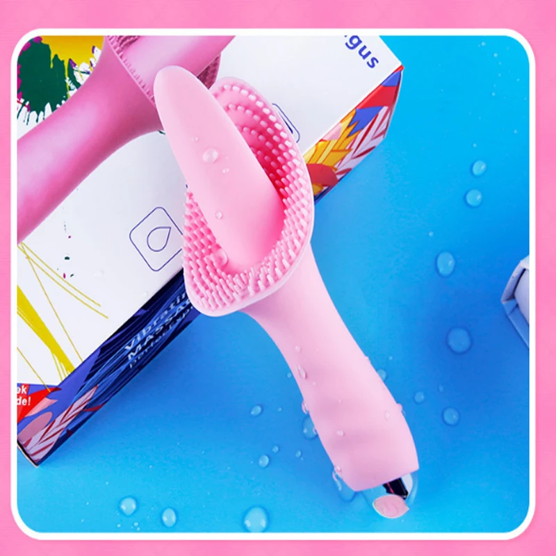 10-Frequency Silicone Tongue Vibrator with Clit Sucking Massage Vibration Girl USB Rechargeable Suction Stick Sex Toys for Women