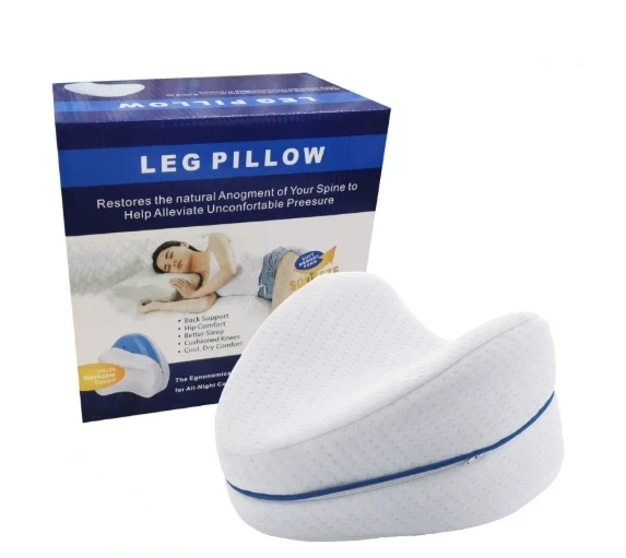 Removable Cover Gift Box Packing Slow Rebound Knee Support Heart Shaped Memory Foam Leg Pillow for Sleeping