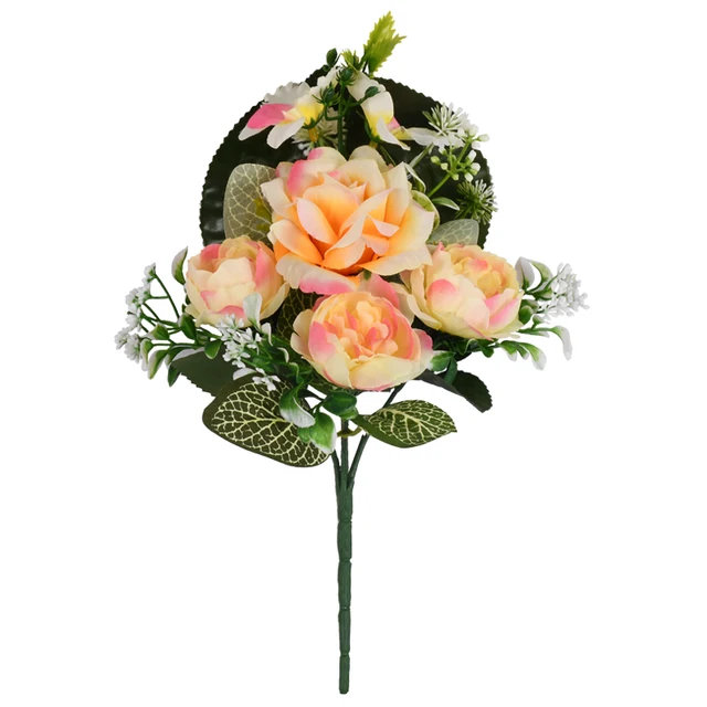 Artificial 5 Headed  Fan-shaped Flower Cheap Funeral Decorative Artificial Flowers for Graves