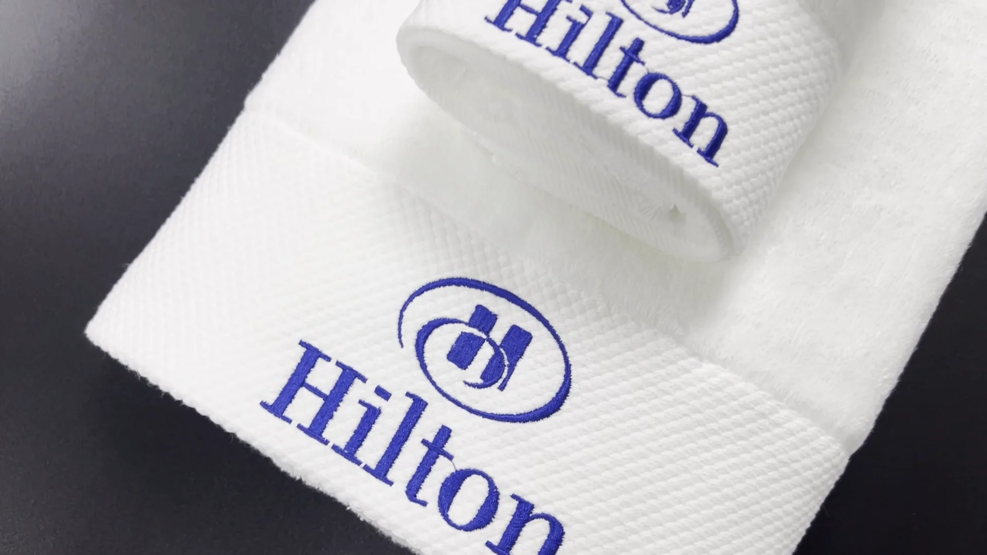 Hilton Towel Hotel Bath Face Hand Towel Set Custom Logo Luxury White