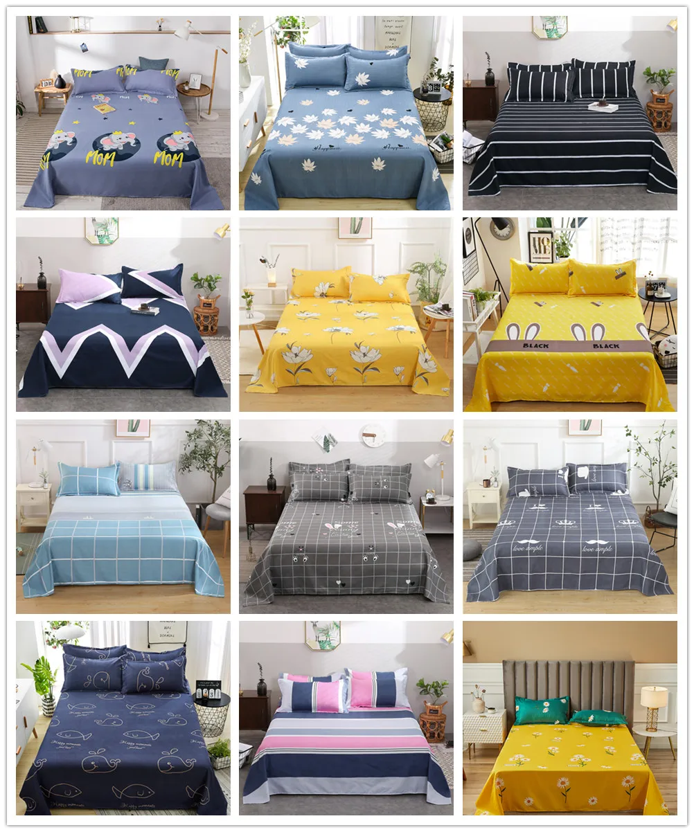 Wholesale Bed Sheets Twill Thick Microfiber Bed Sheet Set Flat Bed